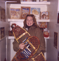 Marcella with snow shoes